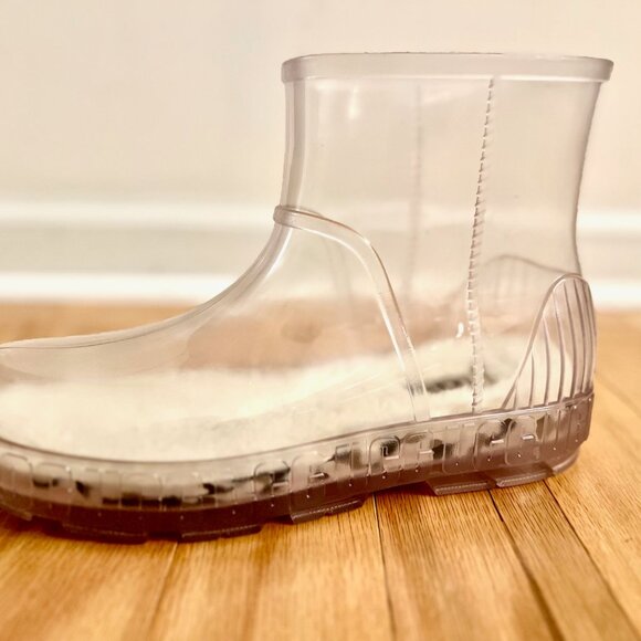 NEW UGG Clear Drizlita Rain Boots with wool-blend removable insole - Picture 2 of 9